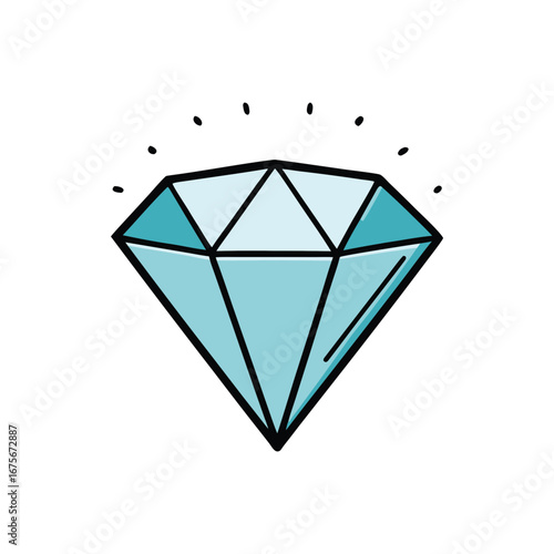 Vector art of hand drawn diamond