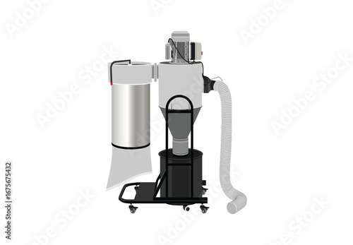 Vector Illustration Dust Collector machine - Woodworking Workshop Tool