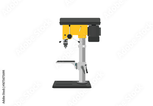 Professional Industrial Drill Press Machine Tool Illustration