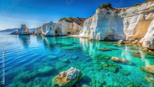 Fototapeta Naklejka Na Ścianę i Meble -  Turquoise waters and white limestone rocks