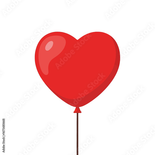 A vibrant red heart-shaped balloon floats against a stark black background.