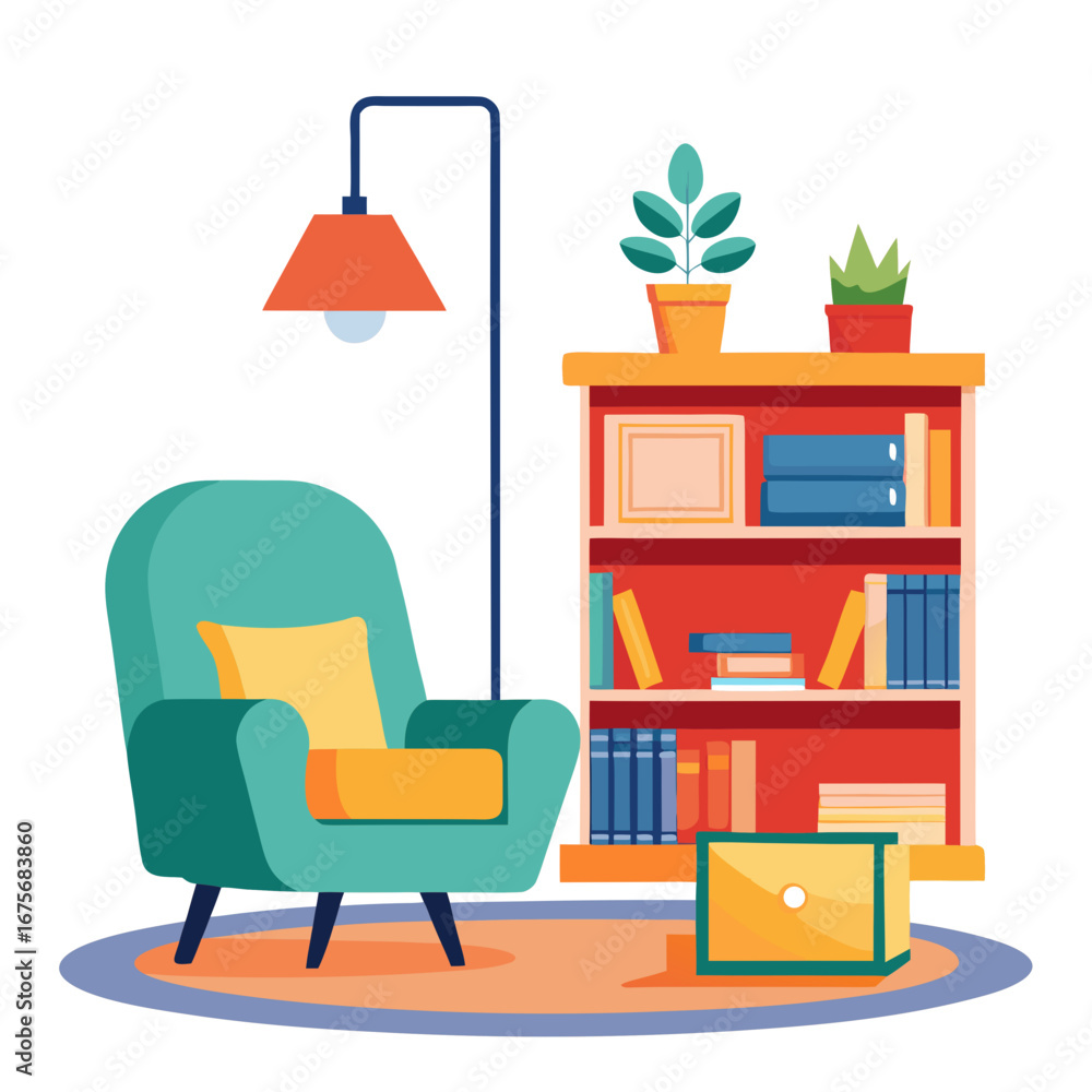 Fototapeta premium Stylish Home Library Icon