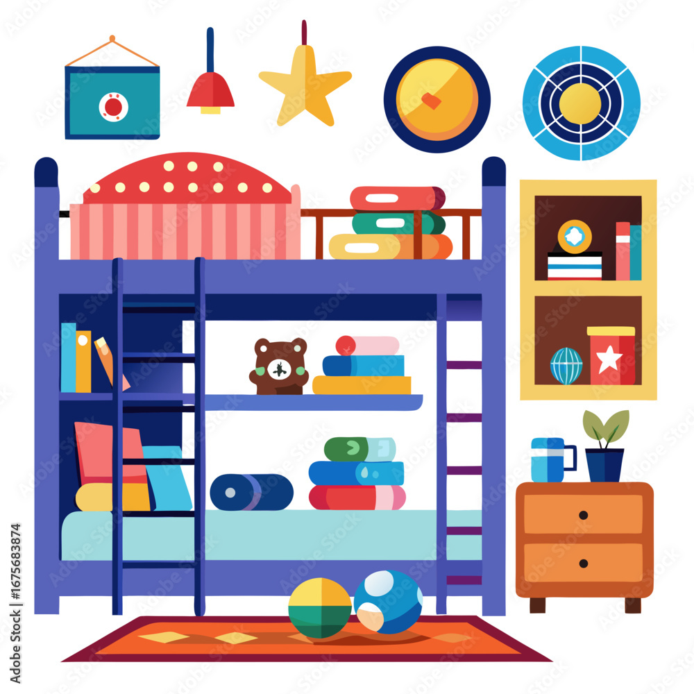Obraz premium Children Bedroom Vector