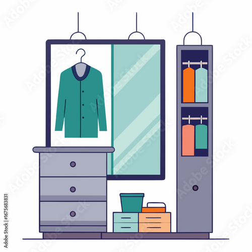 Modern Wardrobe Vector Illustration
