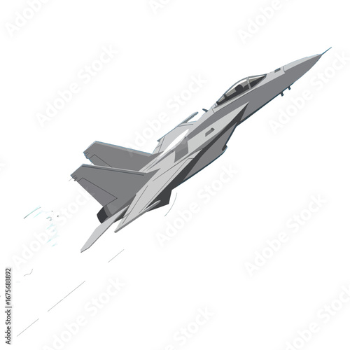 A stylized illustration of a jet aircraft in flight against a dark background, showcasing dynamic motion and sleek design.