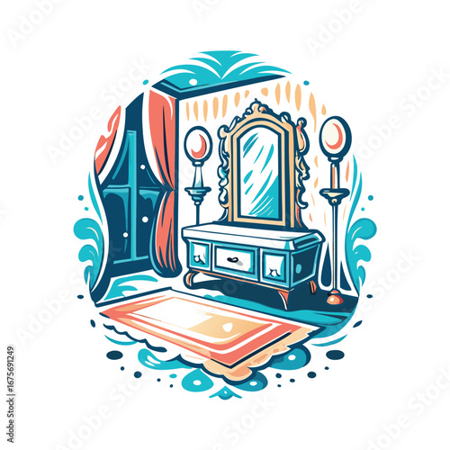 Room with mirror