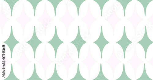 Green And Pink Transparent Vintage Diamond Pattern