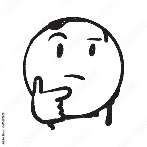 Illustration of an Emoji Graffiti Thinking