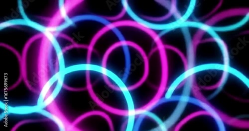 Wallpaper Mural Abstract glowing circles in blue and pink create a vibrant and dynamic background Torontodigital.ca