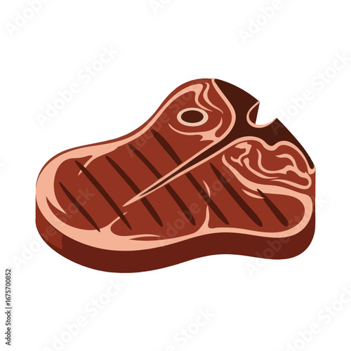 A delicious, grilled steak, featuring rich hues of brown and a detailed texture, is presented against a bold black background.