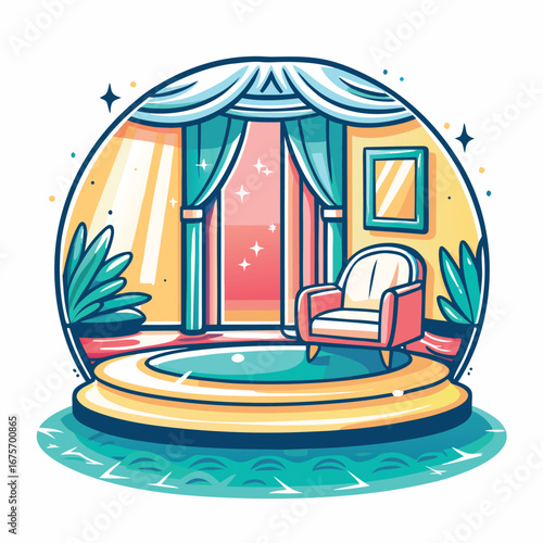 Cartoon indoor stage
