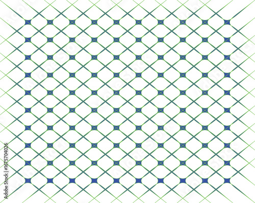 A seamless abstract vector illustration of a metallic chain-link fence grid with blue squares for a wallpaper design