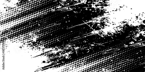 Grunge tire track, wheel braking marks. Truck, car or motorcycle tread pattern silhouette. Auto race,
