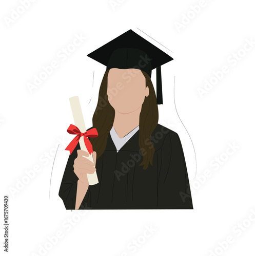 female graduate.Happy female student holding diploma.graduated woman holding degree