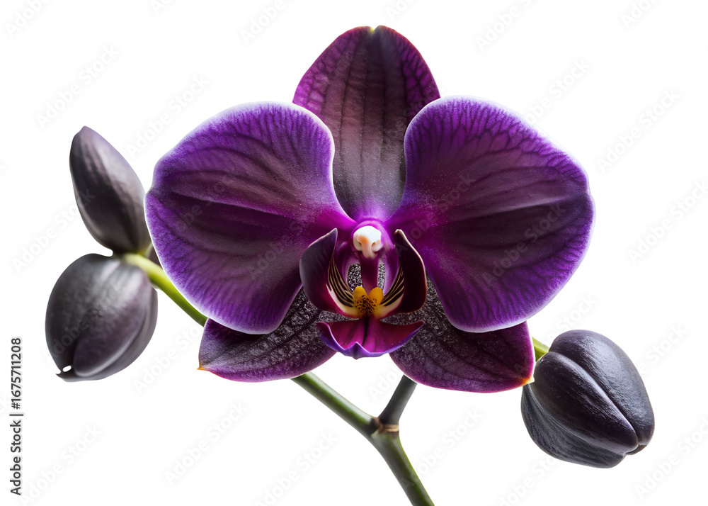 Obraz premium black orchid png image on transparent background