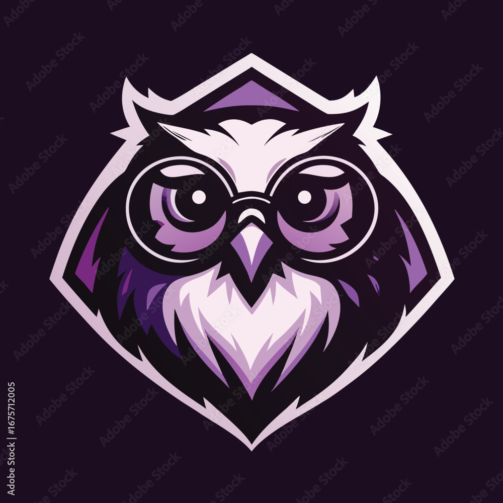Obraz premium Purple owl mascot