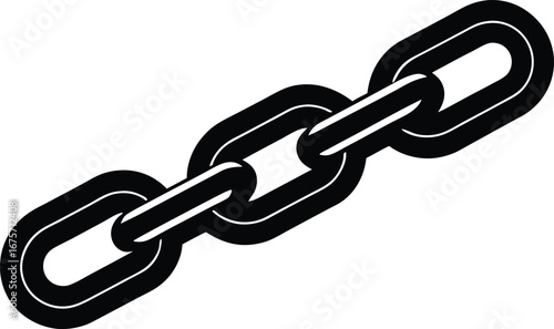 Old iron chain vector icon.