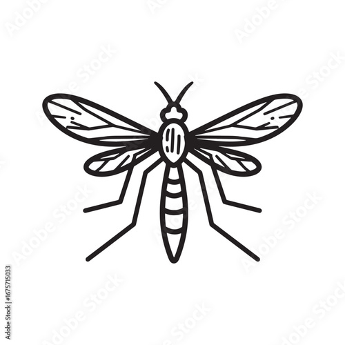 Mosquito illustration for science, medical, or insect control concepts