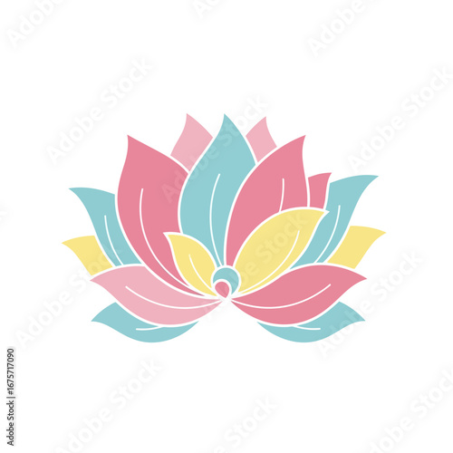 Colorful Lotus Flower Illustration
