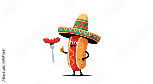 Enjoying a delicious hot dog while wearing a festive sombrero a fun culinary fiesta experience