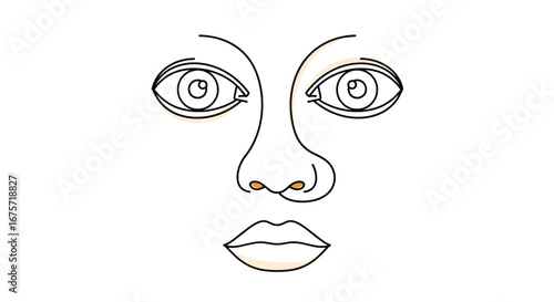 Artistic portrait of a person showing expressive eyes and lips with subtle shading on the cheeks and nose area