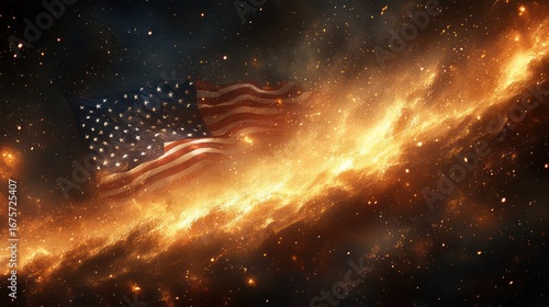 American flag burning