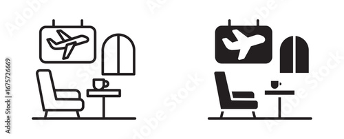 Airport Lounge icon set 