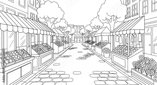 Farmers market stalls with transparent background