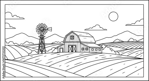 Farmhouse with transparent background