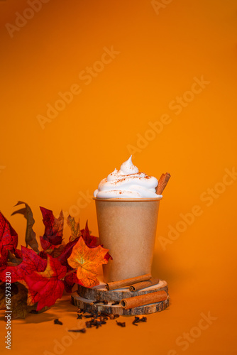 glass of autumn coffee 