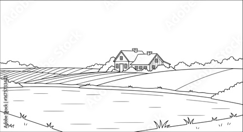 Country house with transparent background