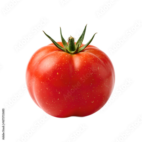 Wallpaper Mural Juicy red cherry tomato glistening with freshness stands out on a clean white backdrop Perfect for food and health concepts, isolated Torontodigital.ca