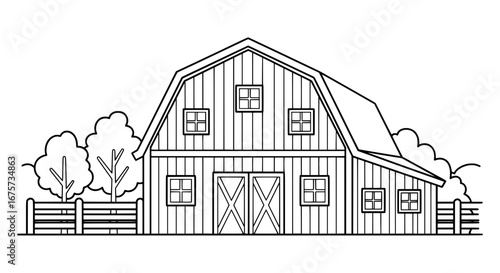 Farmhouse with transparent background