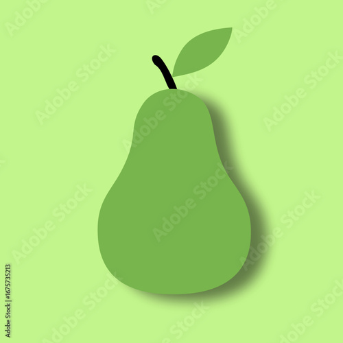 flat design of a green pear