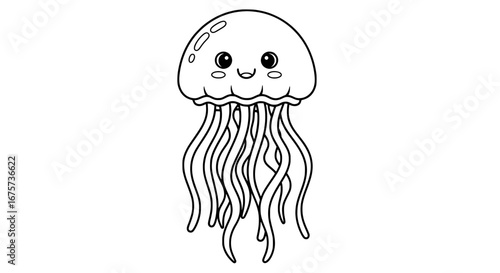 Cute jellyfish with transparent background