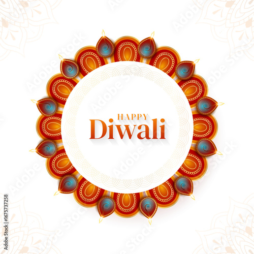 Happy Diwali indian fetival of lights celebration Indian Traditional card background. Diwali celebration vector illustration design