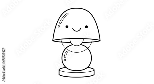 Cute mushroom lamp with transparent background