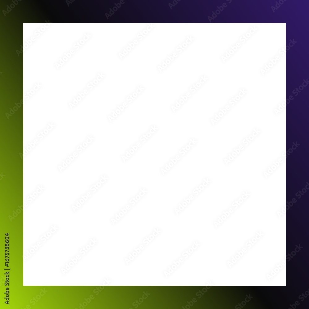 Obraz premium Vibrant gradient frame in green, and purple hues.