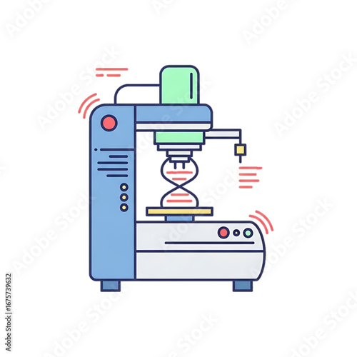 Laboratory equipment working on experiment or drug production.