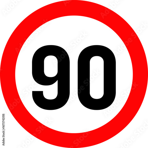 Speed Limit 90 Sign Vector