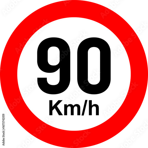 Speed Limit 90 Sign Vector