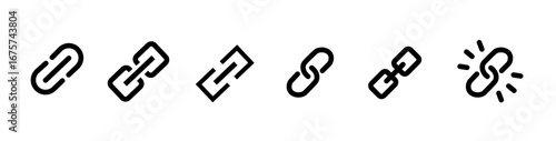 Internet URL or webpage url link icons set