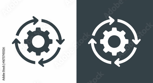 Workflow automation process management vector illustration icon