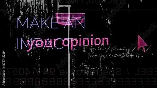 Random colored moving text background on a black background. 4K quality