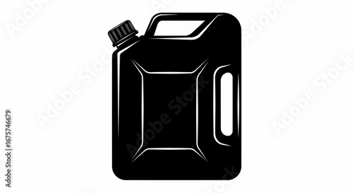 Black jerrycan fuel container vector illustration icon