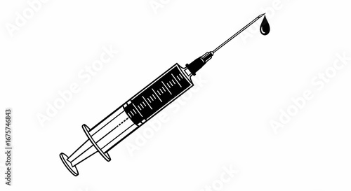 Medical Syringe Vector Illustration Icon