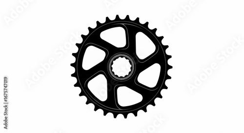 Bicycle chainring gear silhouette vector illustration icon