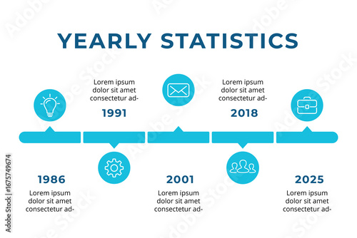 infographc design Timeline With Business Development and Growth Visualized presentations Using