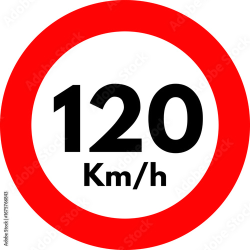 Speed Limit 120 Sign Vector