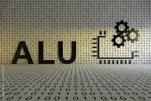 ALU concept text sunlight 3D illustration